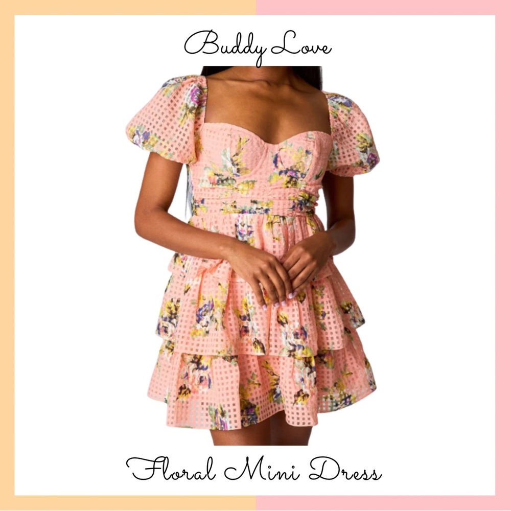 NWT Buddy Love Coral Floral Mini Dress